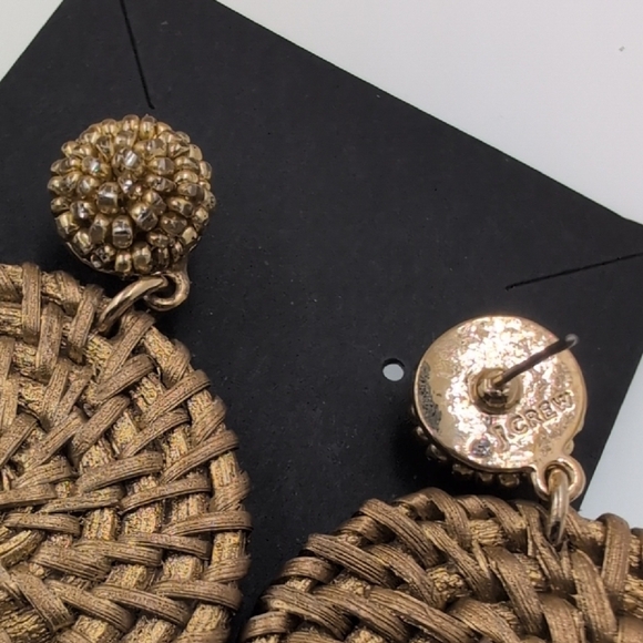 J. Crew Gold Spiral Earrings Straw Statement Design - Picture 5 of 5